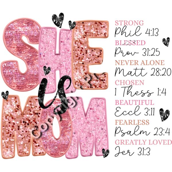 She is Mom Faux Sequin Thumbnail
