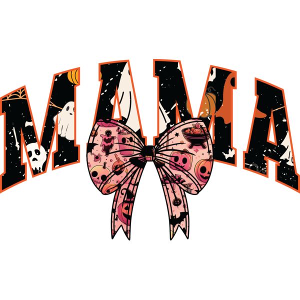 MAMA with Halloween Bow (Orange & Black) Thumbnail
