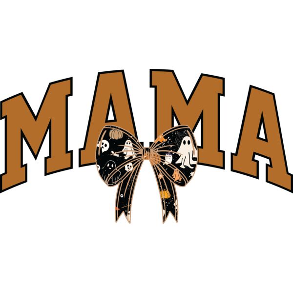 MAMA with Halloween Bow (Brown & Orange) Thumbnail