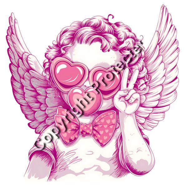  Retro Cupid Valentine Blowing Bubble Thumbnail