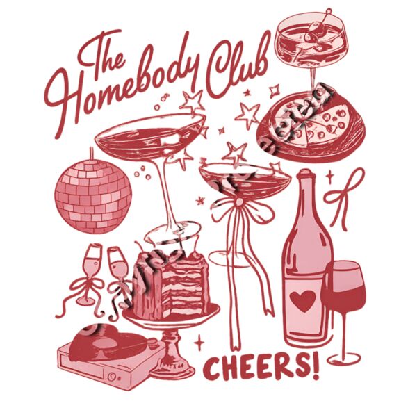 The Homebody Club – Cozy Retro Cocktail & Wine Graphic Thumbnail
