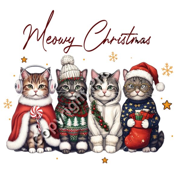Meowy Christmas - DTF Transfers/Tshirt Thumbnail