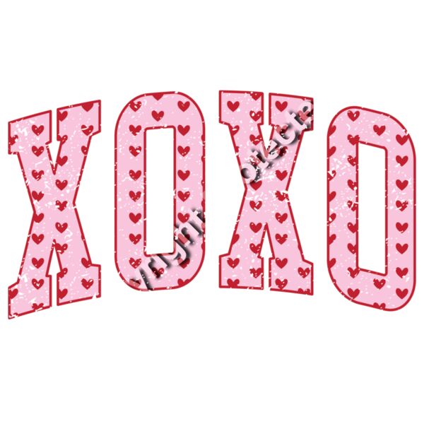XOXO Heart Pattern Distressed Design  Thumbnail