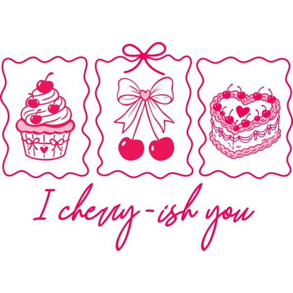I Cherry-ish You Valentine Collage Design | DTF Transfer or Printed Tee Thumbnail