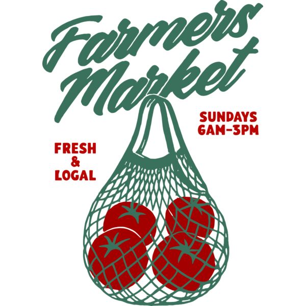 Farmers Market Tote Tomatoes Graphic Tee or DTF Transfer Thumbnail