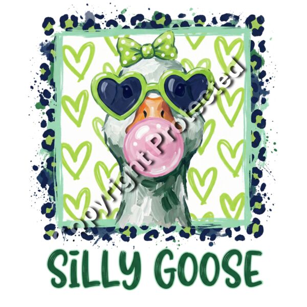 Silly Goose Bubblegum Design | DTF Heat Transfer + Ready-To-Wear Tee Thumbnail